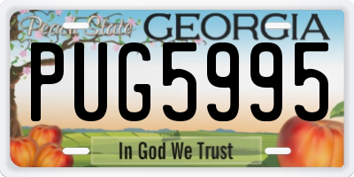 GA license plate PUG5995
