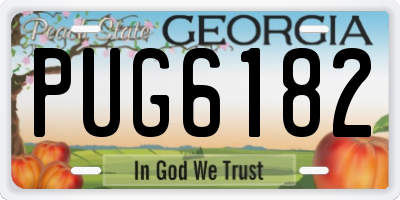 GA license plate PUG6182