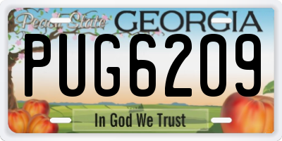 GA license plate PUG6209