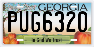 GA license plate PUG6320