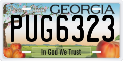 GA license plate PUG6323