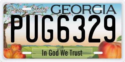 GA license plate PUG6329