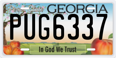 GA license plate PUG6337
