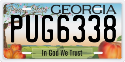 GA license plate PUG6338