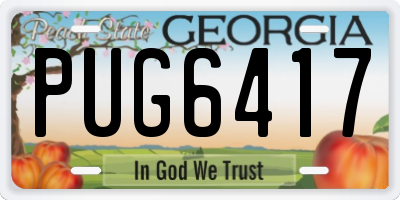 GA license plate PUG6417
