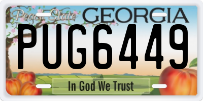 GA license plate PUG6449