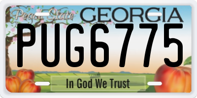 GA license plate PUG6775