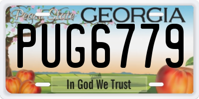 GA license plate PUG6779