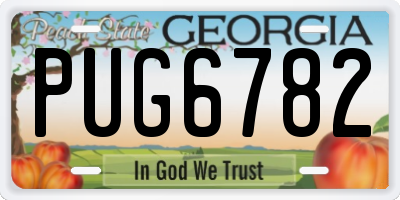 GA license plate PUG6782
