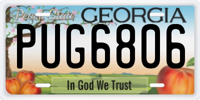 GA license plate PUG6806