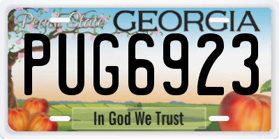GA license plate PUG6923