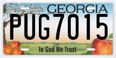 GA license plate PUG7015
