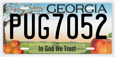GA license plate PUG7052