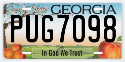 GA license plate PUG7098