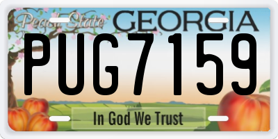 GA license plate PUG7159
