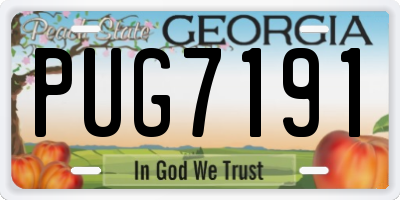 GA license plate PUG7191