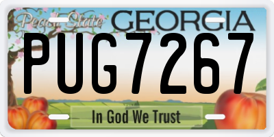 GA license plate PUG7267