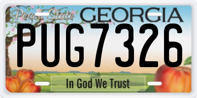 GA license plate PUG7326