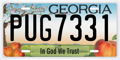 GA license plate PUG7331