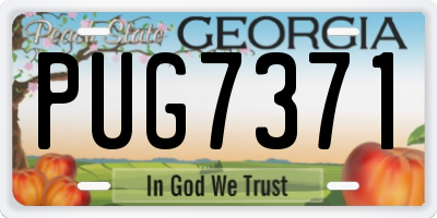 GA license plate PUG7371