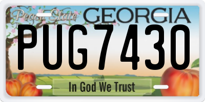 GA license plate PUG7430