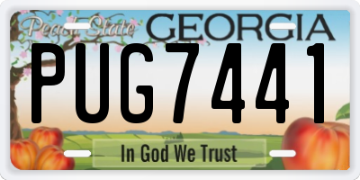 GA license plate PUG7441