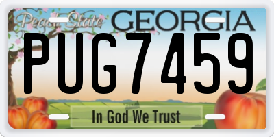 GA license plate PUG7459