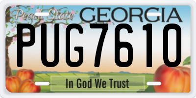 GA license plate PUG7610