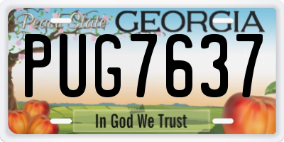 GA license plate PUG7637