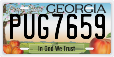 GA license plate PUG7659