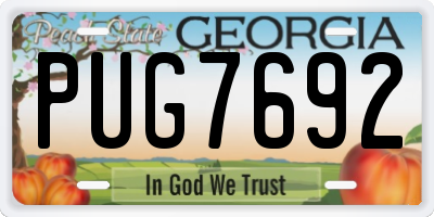 GA license plate PUG7692