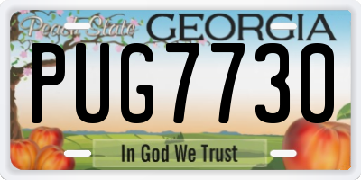 GA license plate PUG7730