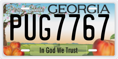 GA license plate PUG7767