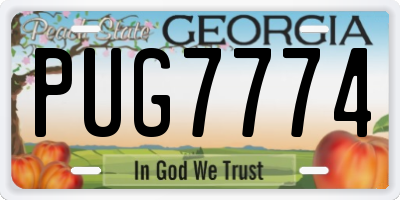 GA license plate PUG7774