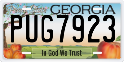 GA license plate PUG7923