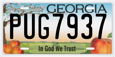 GA license plate PUG7937