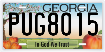 GA license plate PUG8015