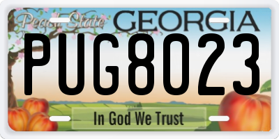GA license plate PUG8023