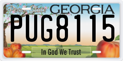 GA license plate PUG8115