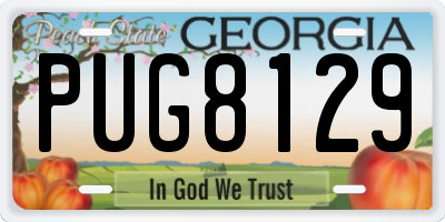 GA license plate PUG8129