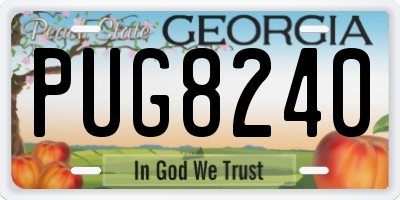 GA license plate PUG8240