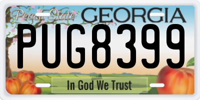 GA license plate PUG8399