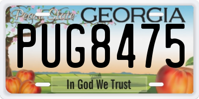 GA license plate PUG8475