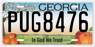 GA license plate PUG8476