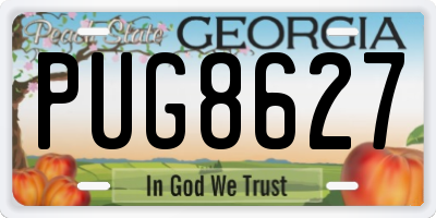 GA license plate PUG8627