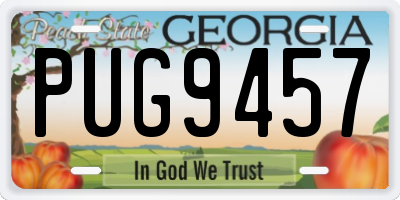 GA license plate PUG9457