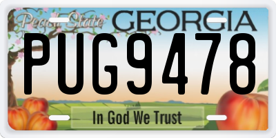 GA license plate PUG9478