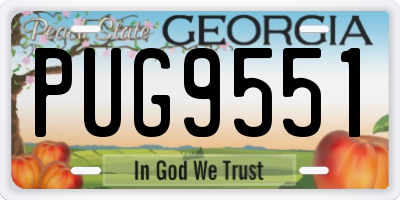 GA license plate PUG9551