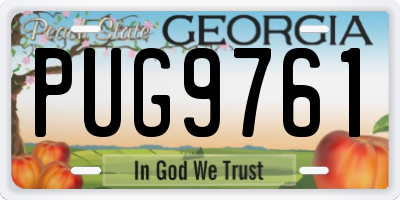 GA license plate PUG9761