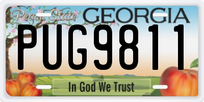 GA license plate PUG9811